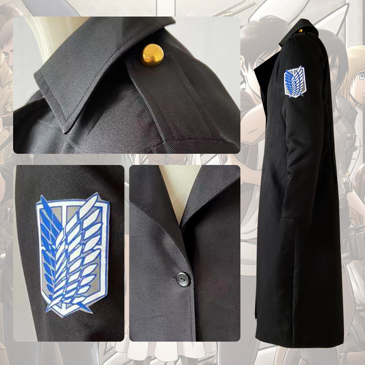 进击的巨人cos艾伦兵长二代风衣cosplay万圣节服装现货-阿里巴巴