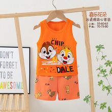 Children's pajamas儿童睡衣夏韩版男女童背心卡通家居服套装批发