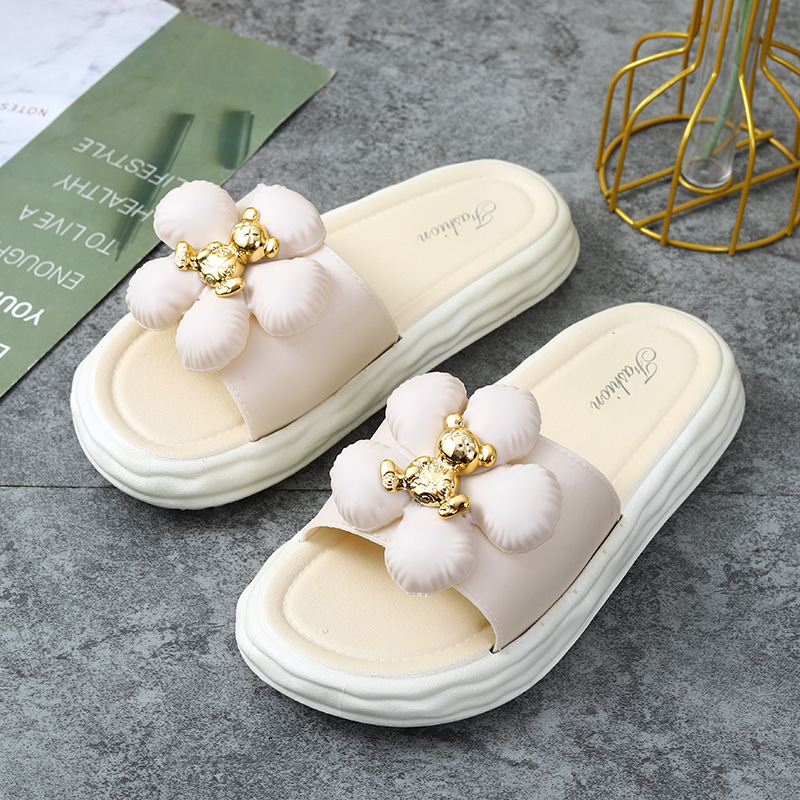 Women's Outdoor Slippers Fashion out Internet Celebrity Ins Flower Fried Street Good-looking Fairy Sandals Western Style 2023 New