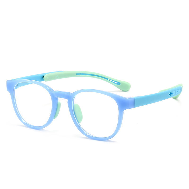 TRJ-09 Removable Silicone Soft Leg Nose Rest Frame Plain Glasses Radiation-Proof Boys and Girls Anti-Blue Light Glasses