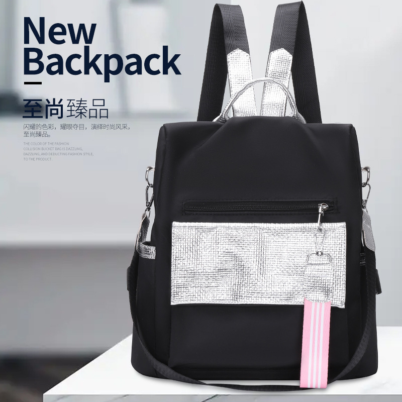 Foreign Trade Wholesale 2023 New Computer Backpack Women's Backpack Simple Color Matching Simple Travel Student Schoolbag