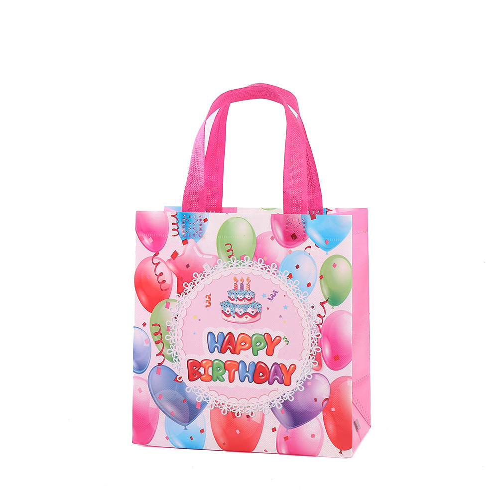 Non-Woven Fabric Birthday Gift Bag Girlfriends Friends Birthday Gift Bag Waterproof Portable Pouch Foldable Shopping Bag