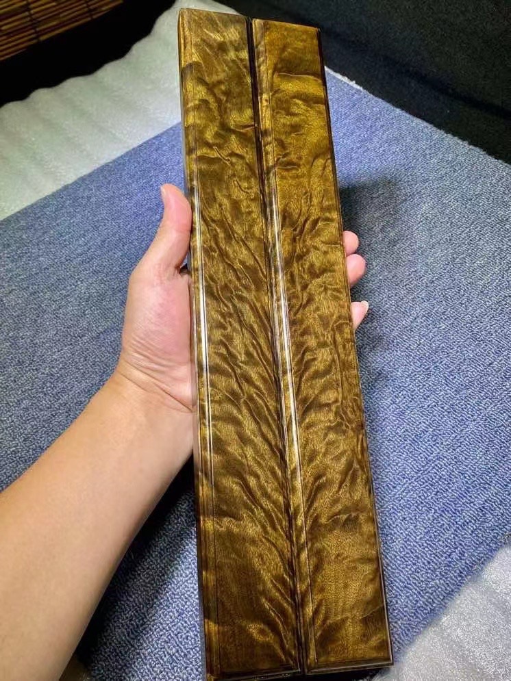 金丝楠小叶桢楠阴沉木乌木精品龙胆纹镇尺镇纸文房四宝收藏品