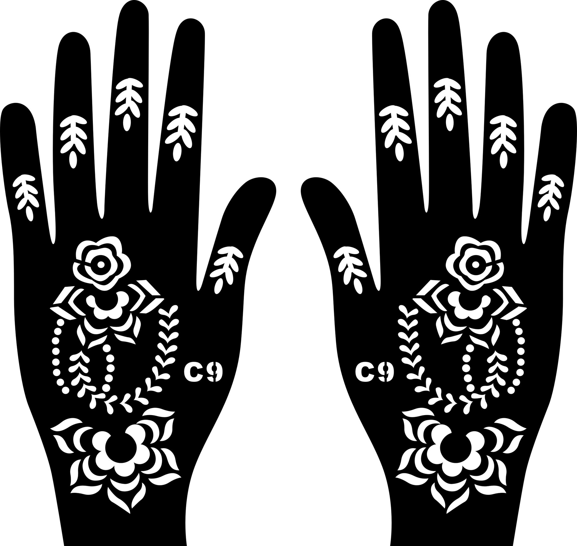 暗黑风手部纹身贴手掌纹身模板手部仿真临时贴纸唯美原手型刺青