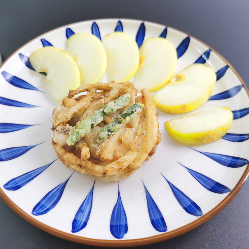 日式天妇罗 海鲜派 海鲜饼 海鲜蔬菜饼 虾饼 下午茶点心-阿里巴巴