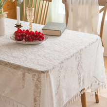 法式公主风白色蕾丝桌布长方形茶几桌布美式田园台布野餐布餐桌布