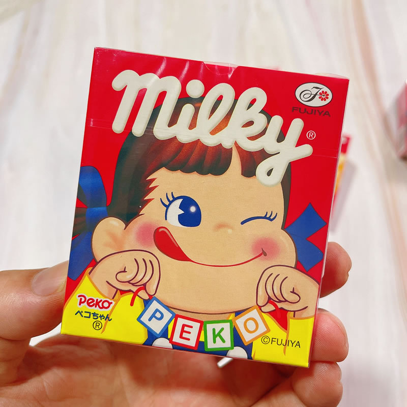 日本进口不二家 fujiya牛奶妹milky牛奶糖北海道炼乳25.2g盒装7粒