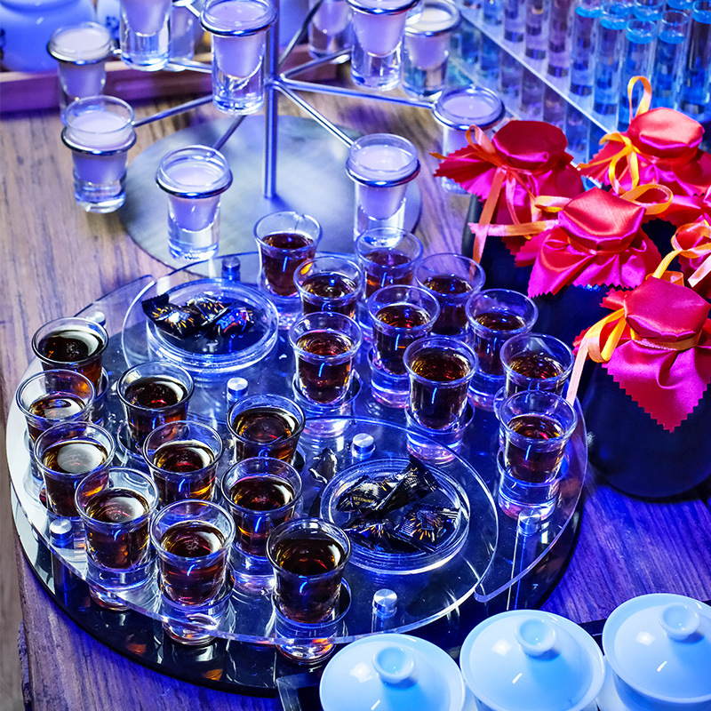 鸡尾酒试管杯白酒杯古风饮酒试管杯夜场酒馆酒架杯架杯套不锈钢