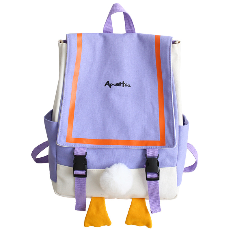 School Bag Female Korean Harajuku Big Height Middle School Student Backpack Cute Female Large Capacity Travel Bag Canvas Backpack