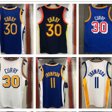 现货球衣批发 勇士队 #30号库里curry #11号汤姆森 刺绣版 球服i