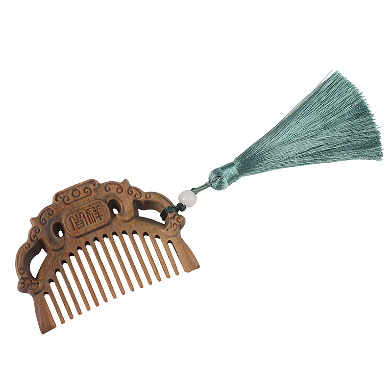 mini noble treasure single-sided carved comb lotus comb bag comb back can be engraved