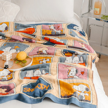 【出口日本】A类卡通可爱史努比纯棉纱布休闲盖毯毛毯午睡空调被