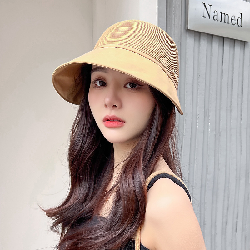 Summer Sun Hat Women's Sun-Proof and Breathable All-Match Fashion Sun Hat Beach Trip Uv Protection Bucket Hat