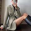 2022 Europe and America Autumn fashion Women's wear temperament commute Small suit Easy Mid length version Sense of design Frenum coat