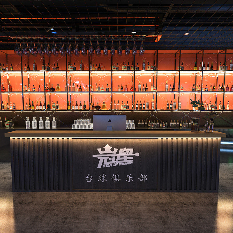 复古工业风ktv酒吧吧台 餐吧铁艺收银台 台球厅前台健身房接待台