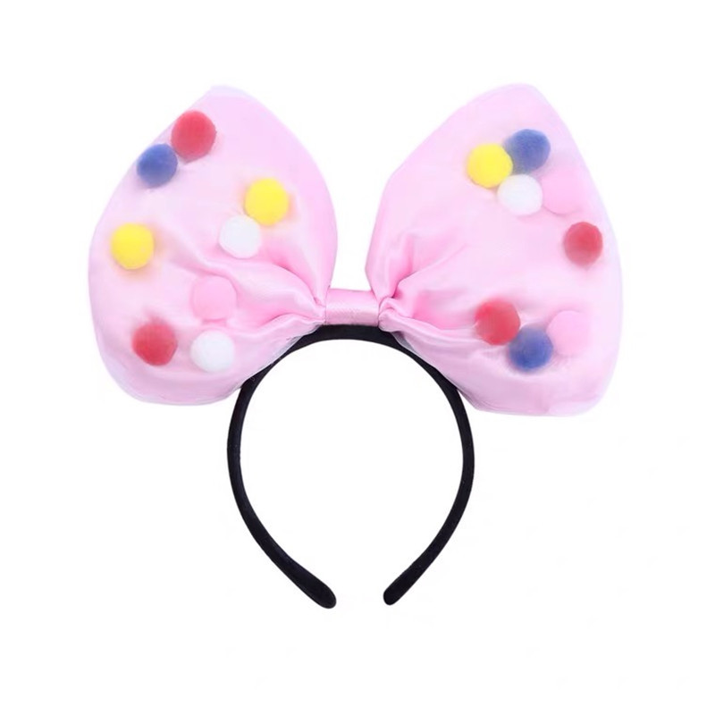 Amusement Park Headband Colorful Ball Exaggerated Big Bowknot Headband Headdress