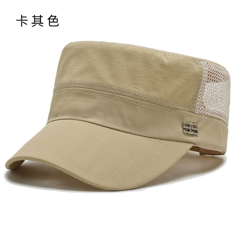 Hat Men's Summer Mesh Cap Sun-Proof Breathable Quick-Drying Sun Hat Outdoor Fishing Riding Flat-Top Cap Peaked Cap