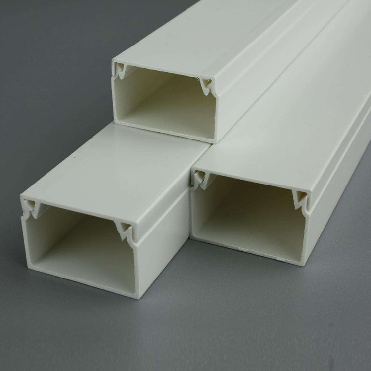 现货供应pvc走线槽方形加厚pvc线槽家用白色塑料pvc明装线槽批发