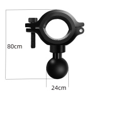 定制球头连接铝合金夹具摩托车手机导航支架加长15cm连接杆配件
