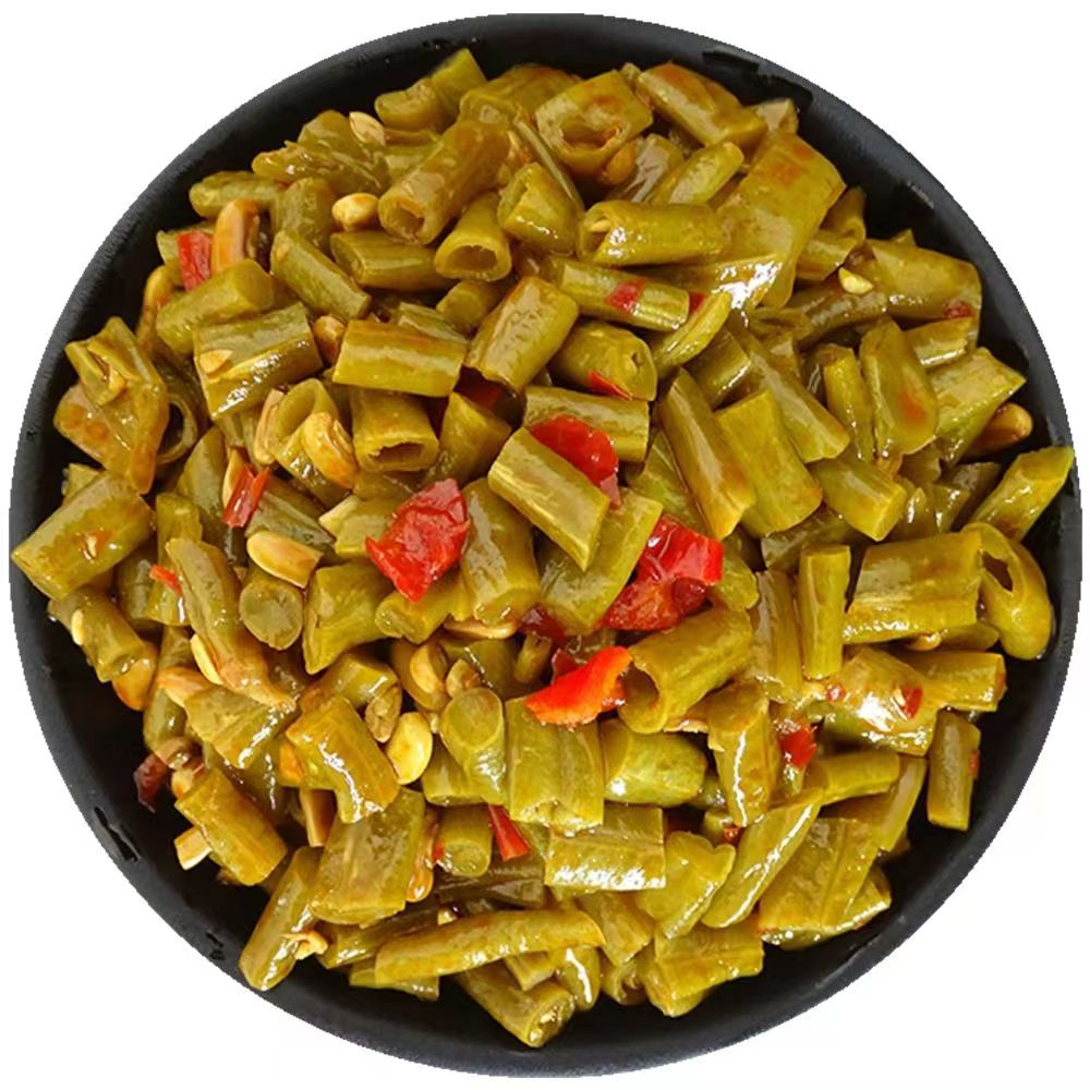 红油酸豆角咸菜酸辣豇豆咸菜下饭菜拌面自制小菜腌菜酸辣豆角即食