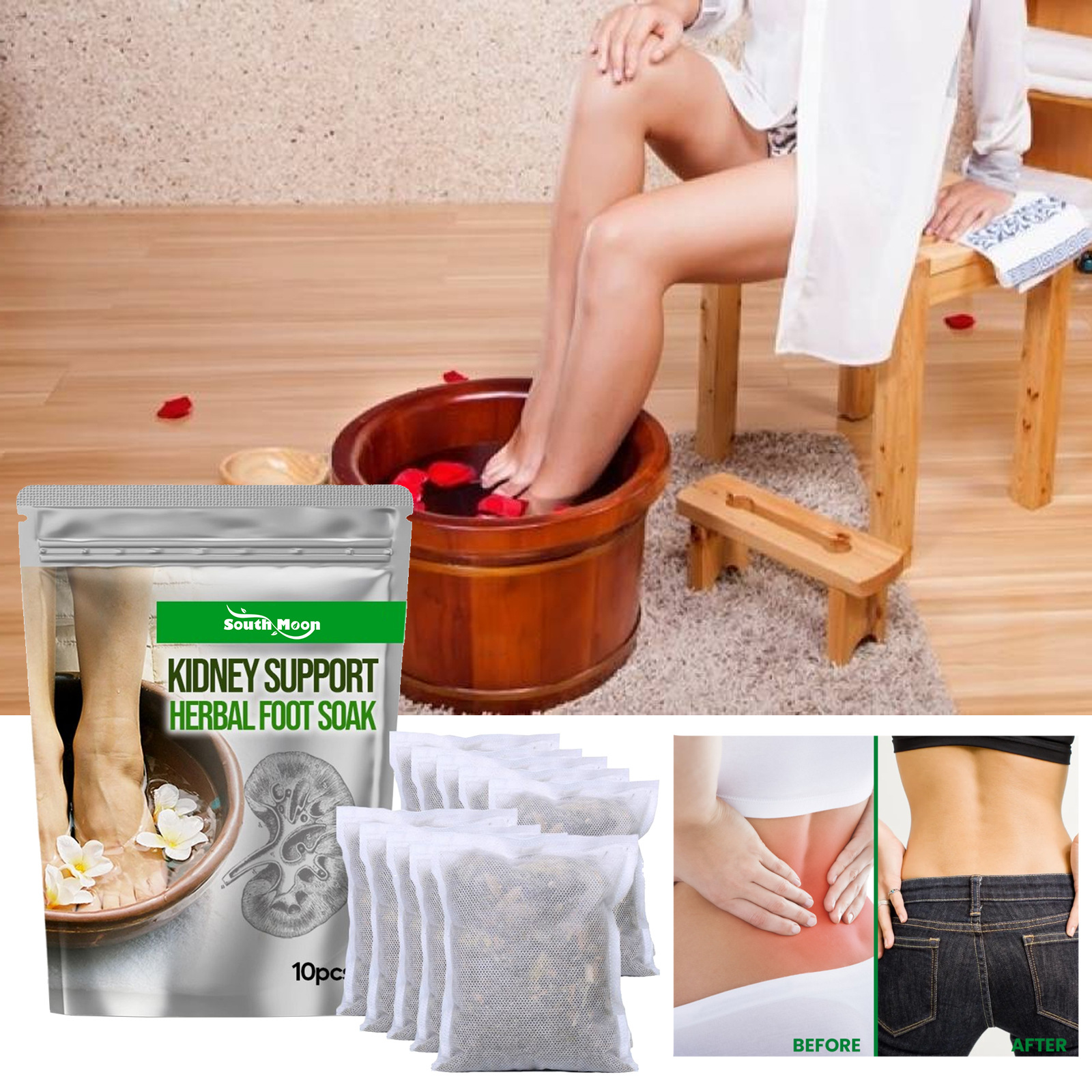 South Moon Warming Kidney Lavipeditum Bags Foot Soak Package Body Conditioning Dehumidifying Qi Improve Sleeping Warming Kidney and Strengthening Essence