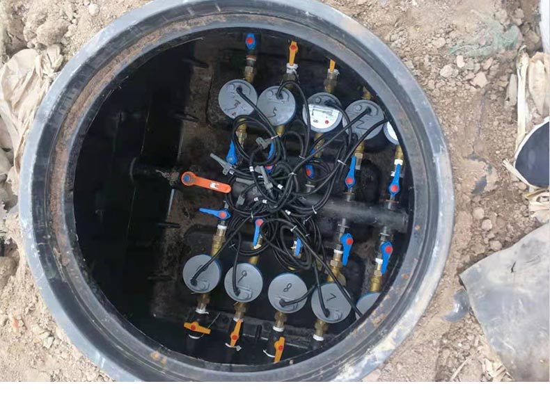 生产阀门用hdpe塑料水表井分体式拼装圆形水表井黑色成品水表井