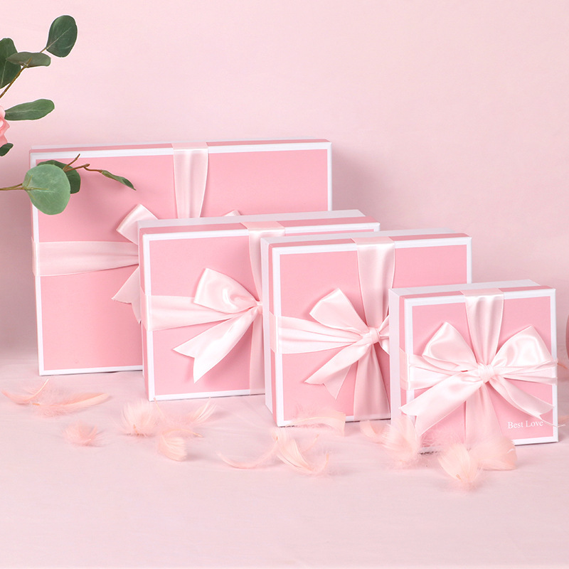 粉色丝带蝴蝶结礼盒香水珠宝礼品包装盒节日惊喜礼物盒伴手礼礼盒