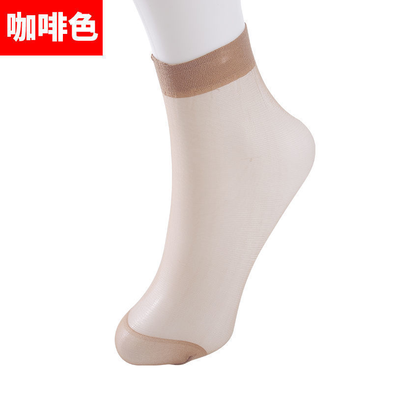 Yiwu Crystasilk Sock Women's Summer Thin Deodorant Glass Short Stockings Anti-Snagging Solid Color Invisible Silk