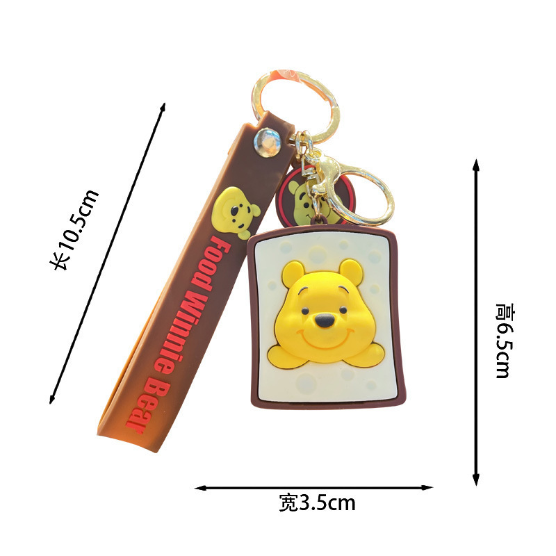 Cartoon Dessert Winnie the Pooh Keychain Crossdressing Pooh Bear Key Chain Handbag Pendant Doll Key Ring Wholesale
