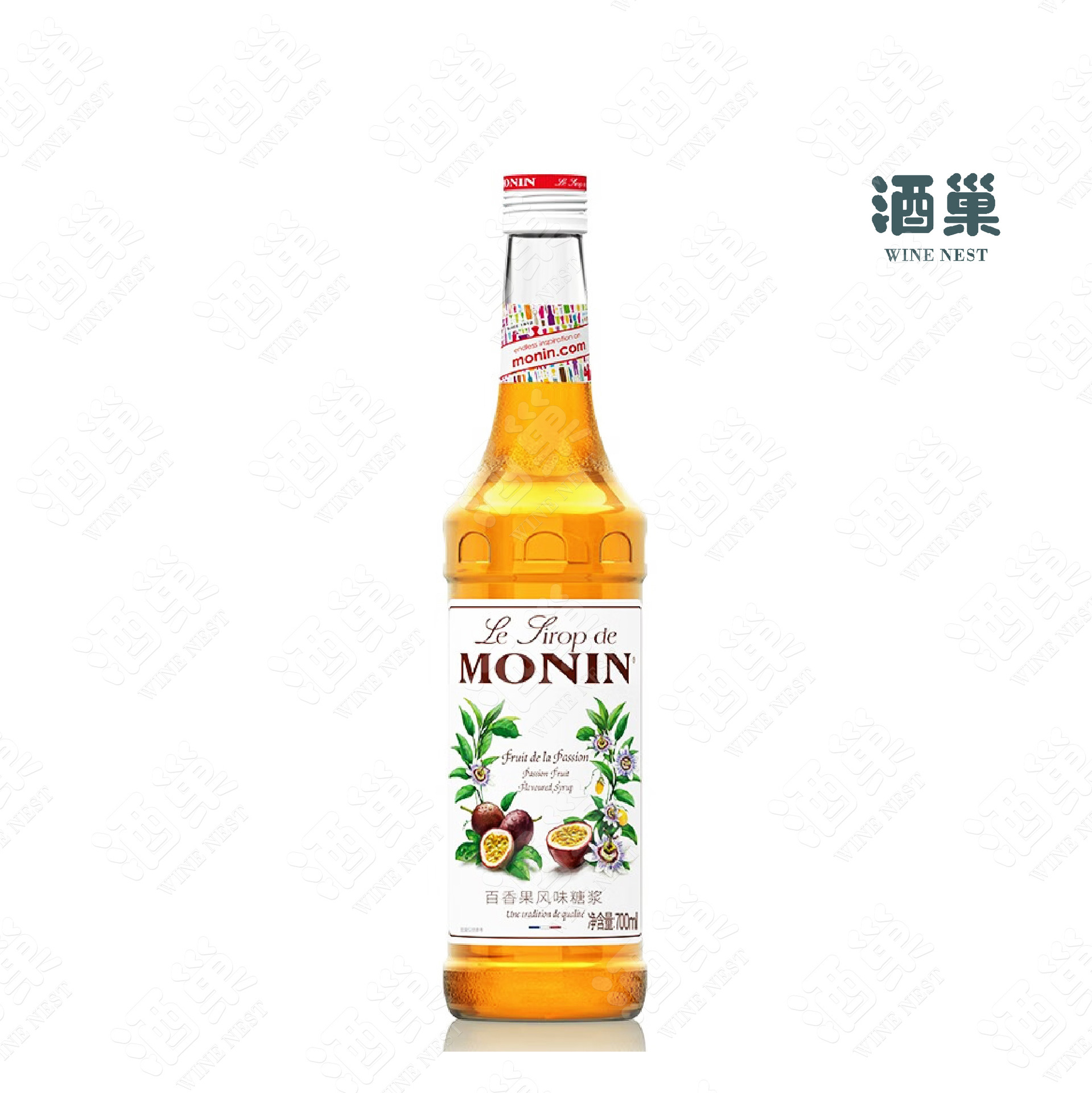 monin莫林 百香果风味糖浆700ml咖啡鸡尾酒调酒奶茶原料果汁饮料