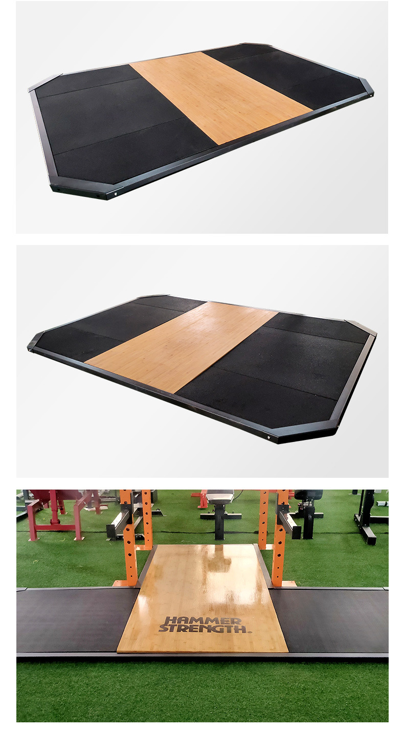 超厚实木举重台深蹲架配套地举重台硬拉台 健身房实木举重台