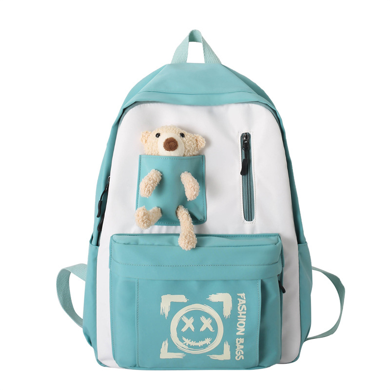 2022 Opening Season New Early High School Student Schoolbag Fashion Casual Bag Cartoon Bear Doll Backpack