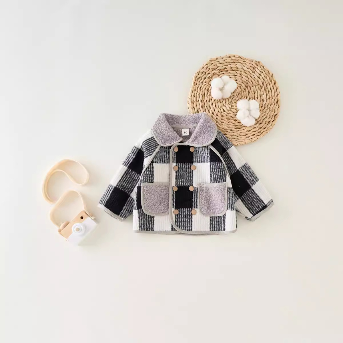 男女童呢子外套秋冬装款2024新款儿童装毛呢大衣加绒加厚冬季洋气