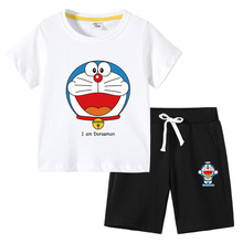 2023童T恤夏季新款外贸童装ins韩版棉质儿童短袖中裤两件套装