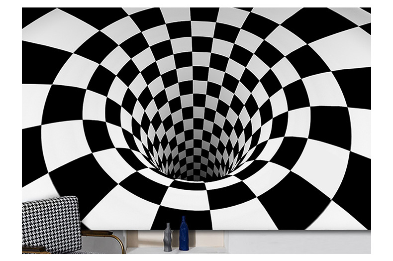 3d视觉格子地毯 跨境亚马逊简约地垫卧室幻觉床边满铺毯客厅地毯