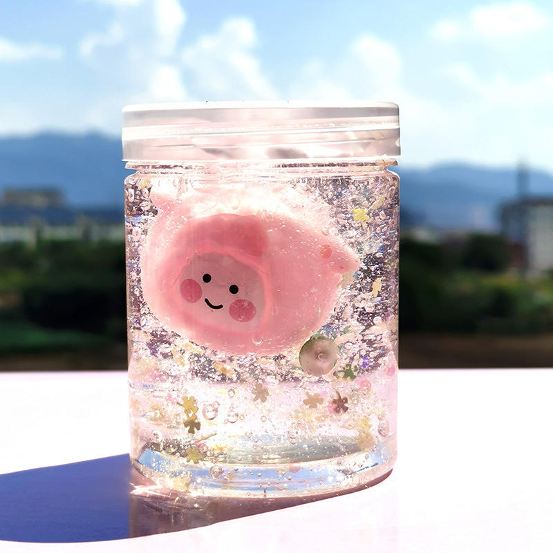 起泡胶超大水晶解压泥气泡越玩越大炫彩亮片彩泥小圆桶ins风配件