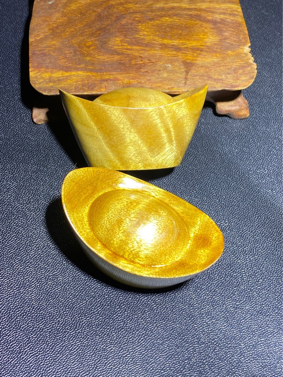 金丝楠木元宝 木雕工艺品 送礼佳品