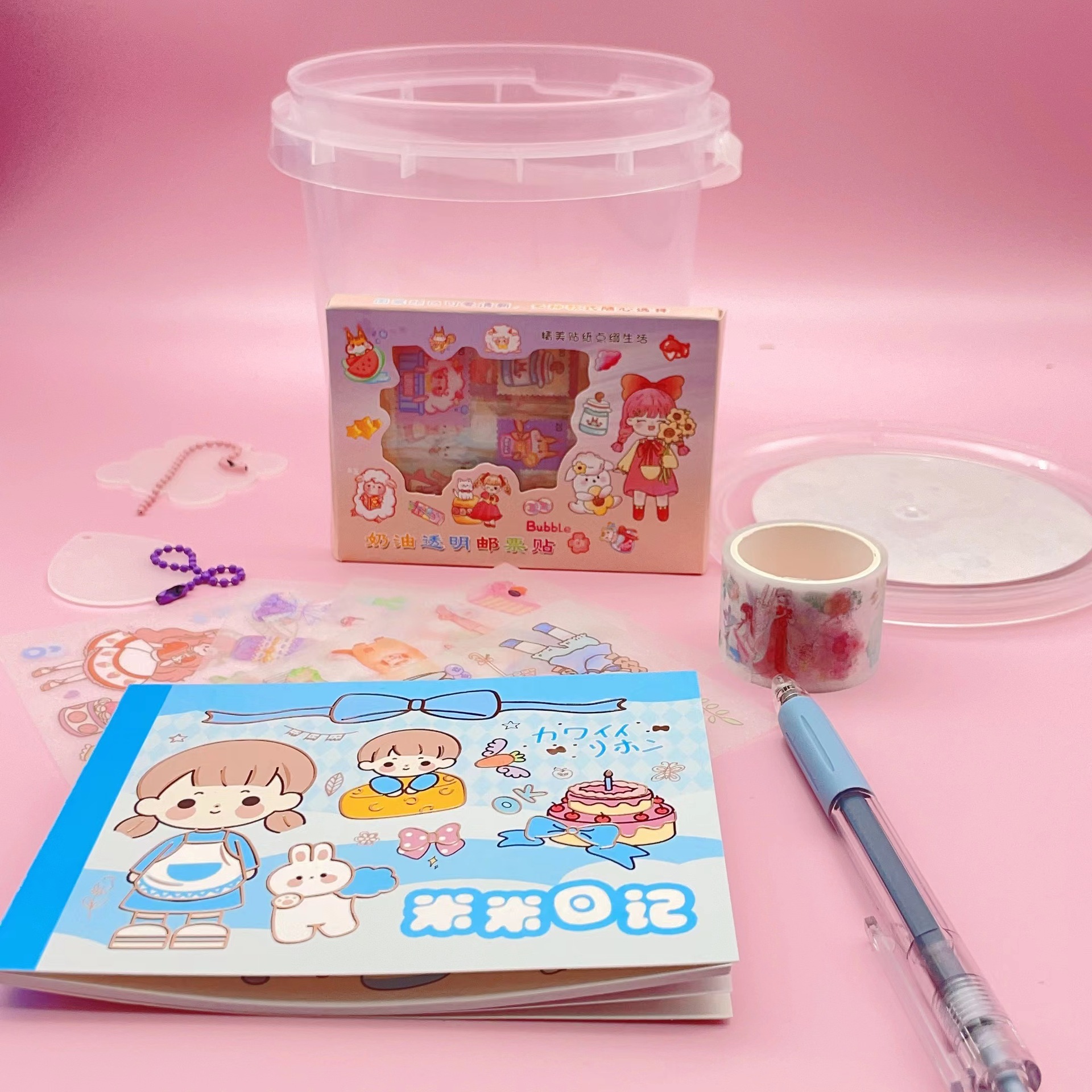 Journal Tools Material Barrel Goo Chuck Stickers Whole Barrels Set Korean Ins Cute Girl Heart Goo Plate Goo Ka