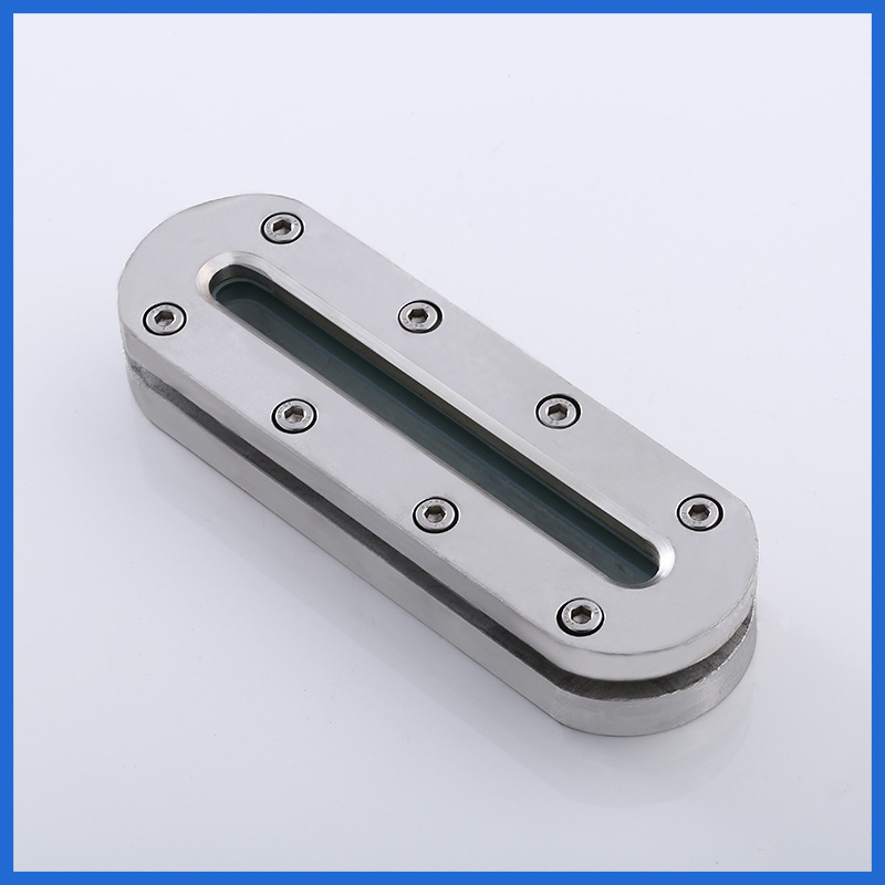 304不锈钢条形视镜 椭圆长条方形玻璃管平板透视镜容器观察液位计