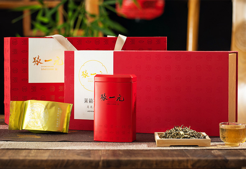 张一元茶叶 特级浓香型茉莉花茶(莲花香雪)232g礼盒装送礼茗茶
