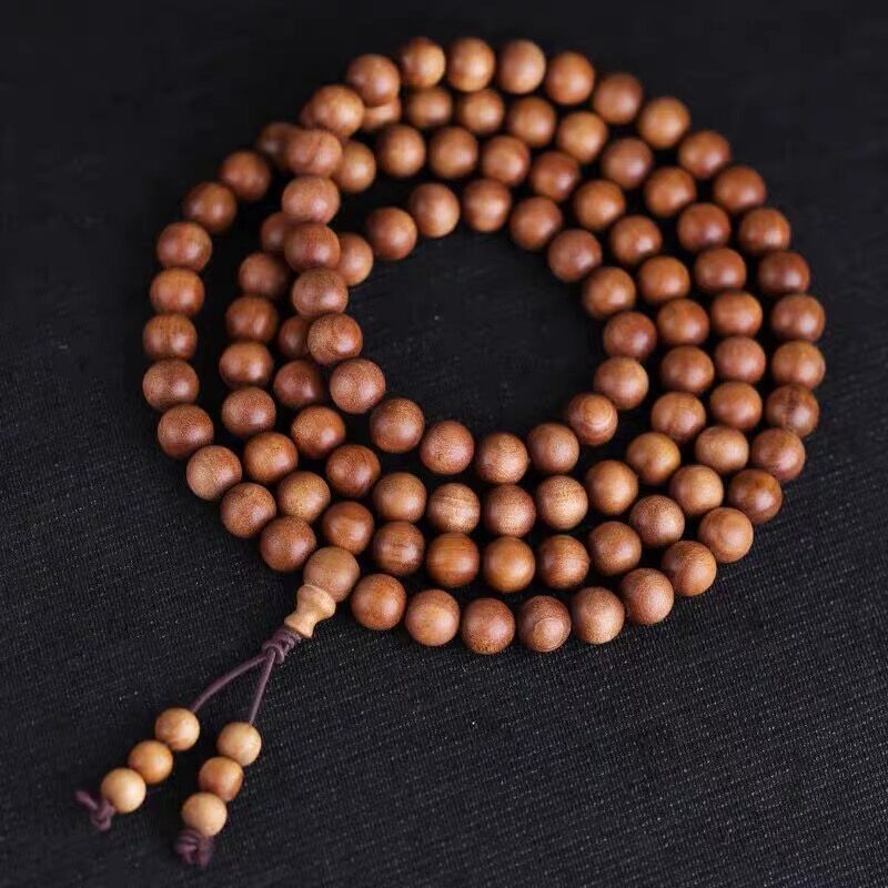 老山檀香手串印度迈索尔老山檀佛珠天然檀香木文玩念珠手链108颗