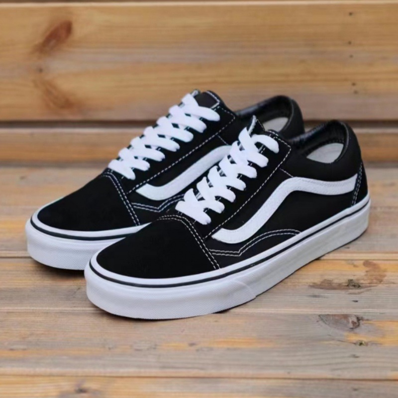 纯原万斯经典鞋old skool黑白黑蓝低帮拼色板鞋ins潮流百搭帆布鞋