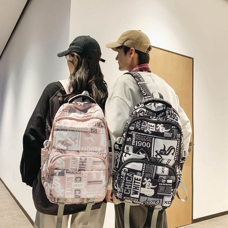 Backpack Men's Simple Trendy Large Capacity Schoolbag Female Junior High School Student Japanese Casual Computer Backpack