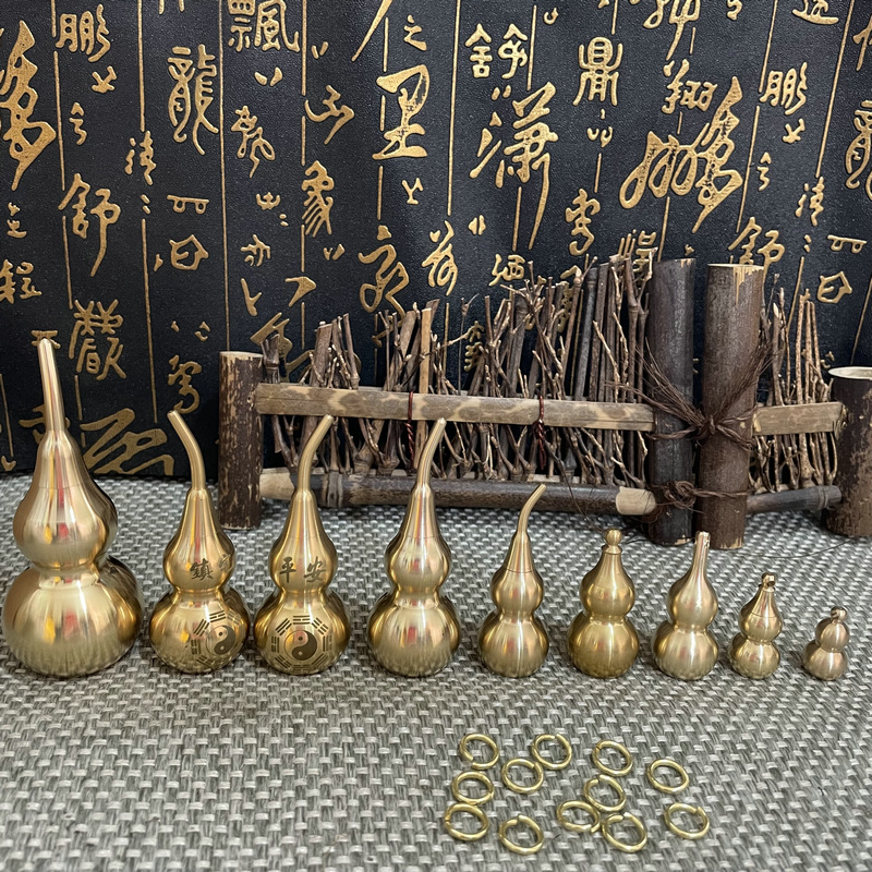 Factory Direct Sales Copper Gourd Ornaments Brass Gossip Gourd Hollow Gourd Pendant Decoration Wholesale