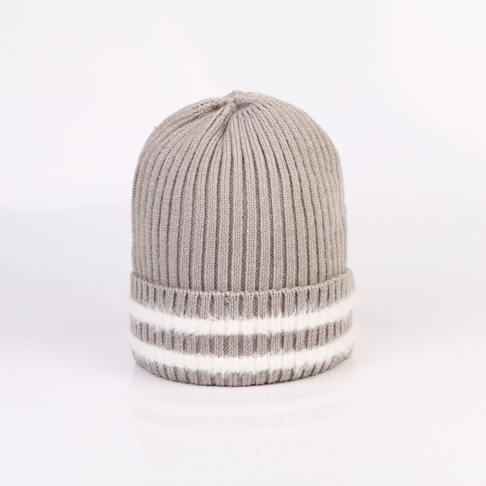 时尚条纹瓜皮帽子女ins潮日系街舞帽子个性无檐圆帽水手地主帽男