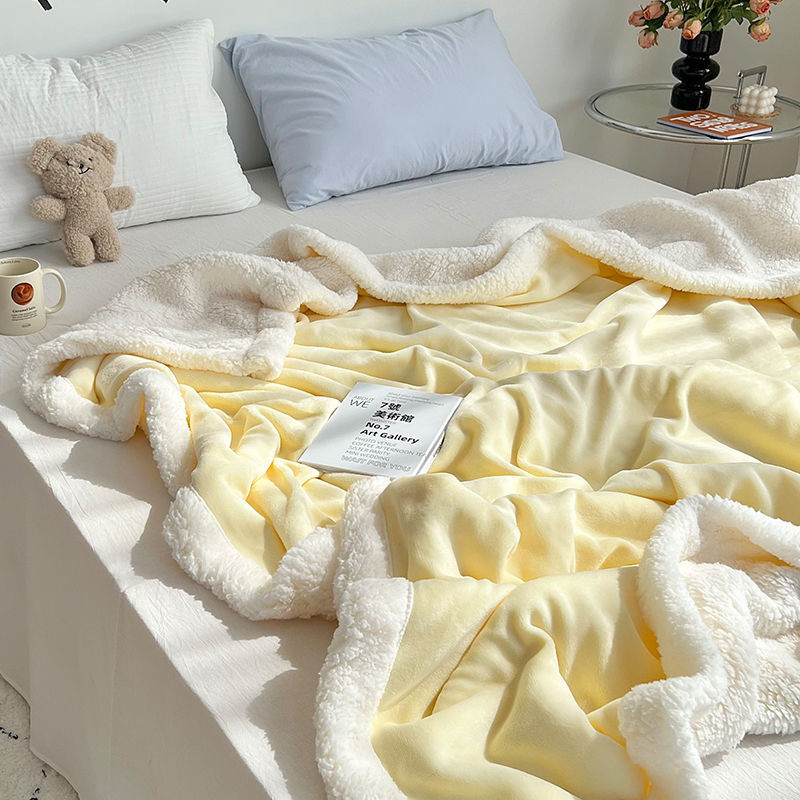 Cover Blanket Baby Ins Blogger Lambswool Color Thickened Milk Blanket Office Nap Sofa Cover Winter Manufacturer