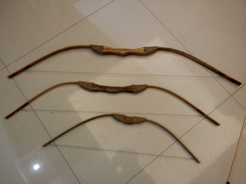 仿古弓箭麻绳弓箭中号弓箭装饰表演道具弓箭80公分