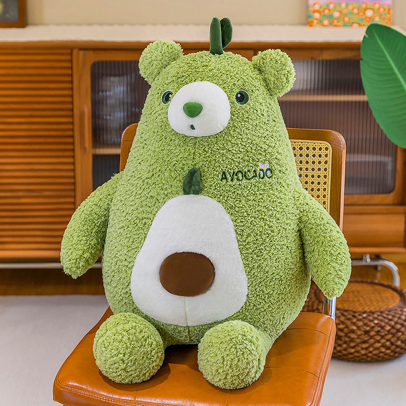 Cross-Border New Arrival Cute Avocado Bear Doll Plush Toy Children Doll Ragdoll Wholesale New Year Gift for Women