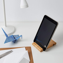 现代简约木质手机支架 双槽懒人 手机平板底座木质创意款手机托架