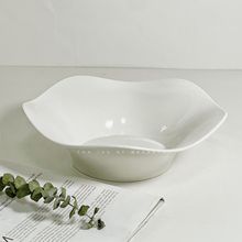现货法式异形不规则花边陶瓷碗大面碗大容量沙拉碗水果碗水煮鱼碗